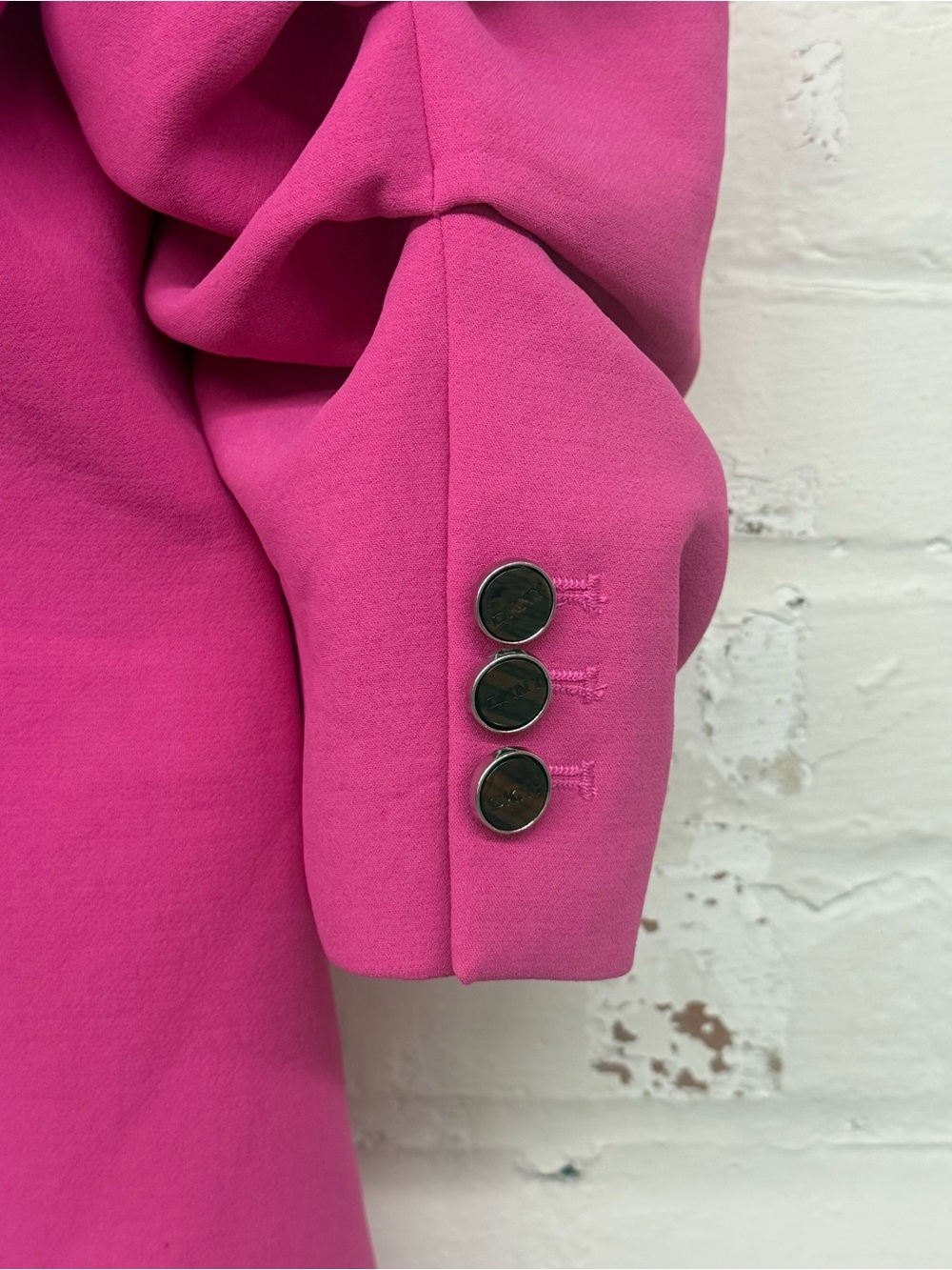 NWT DKNY Ruched 3/4 Sleeve Blazer Pink Size 16 - Picture 7 of 8